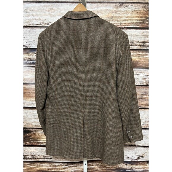 Vintage Brooks Brothers 100% Camel Hair Blazer Houndstooth Suit Jacket 43R - Picture 6 of 14